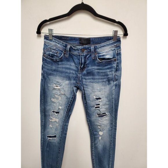 Buckle Black Skinny Jeans Fit 53 Size 24x 32 Distressed Rips - Picture 4 of 6